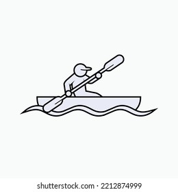 Canoeing Icon. Kayak Sport Water Symbol.