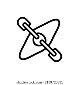Canoeing Icon. Line Art Style Design Isolated On White Background