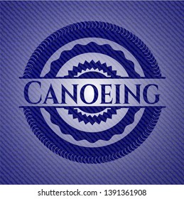 Canoeing with jean texture. Vector Illustration. Detailed.