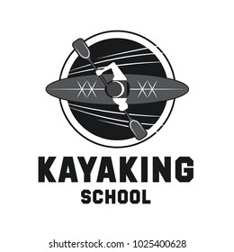 canoeing and kayaking sport activity logo, emblems and insignia. vector illustration