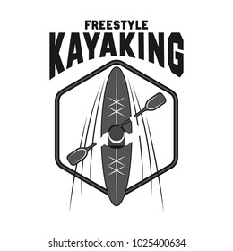 canoeing and kayaking sport activity logo, emblems and insignia. vector illustration