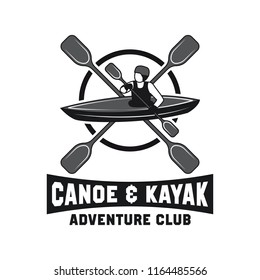 canoeing and kayaking sport activity logo, emblems and insignia. vector illustration