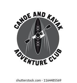 canoeing and kayaking sport activity logo, emblems and insignia. vector illustration