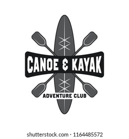 canoeing and kayaking sport activity logo, emblems and insignia. vector illustration