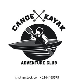 canoeing and kayaking sport activity logo, emblems and insignia. vector illustration