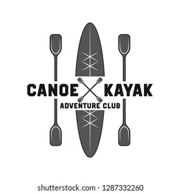 canoeing and kayaking sport activity logo, emblems and insignia. vector illustration