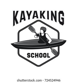 canoeing and kayaking sport activity logo, emblems and insignia. vector illustration