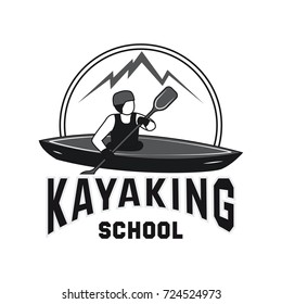 canoeing and kayaking sport activity logo, emblems and insignia. vector illustration