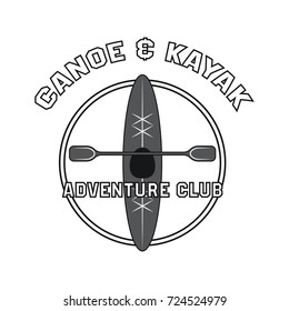 canoeing and kayaking sport activity logo, emblems and insignia. vector illustration