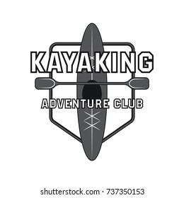 canoeing and kayaking sport activity logo, emblems and insignia. vector illustration