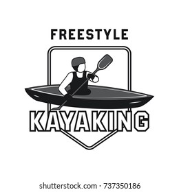 canoeing and kayaking sport activity logo, emblems and insignia. vector illustration