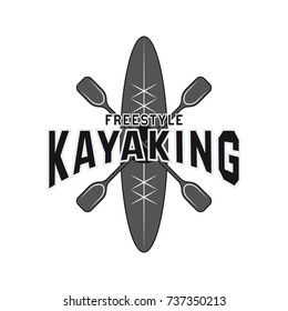Canoeing Kayaking Sport Activity Logo Emblems Stock Vector (Royalty ...