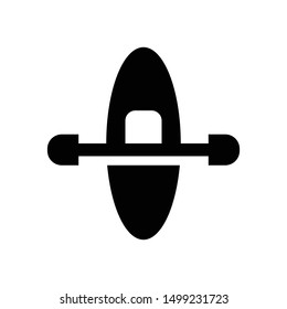 Canoeing vector graphics solid icon in black color