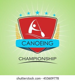 Canoeing - Winner Golden Laurel Seal  - Layered EPS 10 Vector