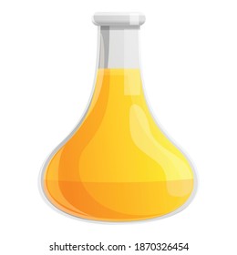 Canola bio glass flask oil icon. Cartoon of canola bio glass flask oil vector icon for web design isolated on white background