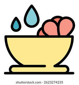 Canola bowl icon. Outline canola bowl vector icon color flat isolated