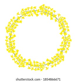canola flower frame, spring image
,vector illustration