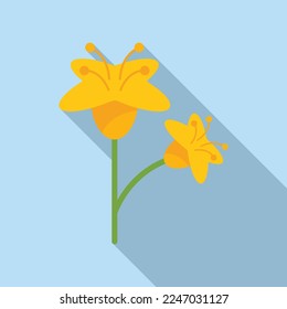 Canola flower icon flat vector. Plant seed. Rape field