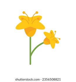 Canola flower icon flat vector. Plant seed. Rape field isolated