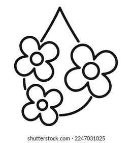 Canola flower oil drop icon outline vector. Plant seed. Cooking field