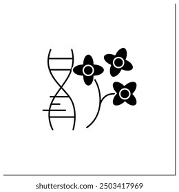 Canola glyph icon. Genetically modified rapeseed. GMO product for oil manufacture. Editing gene. Microbiology. Genetically modified organism.Filled flat sign. Isolated silhouette vector illustration