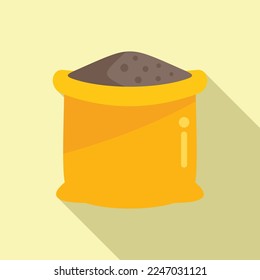 Canola grain sack icon flat vector. Seed plant. Flower mustard