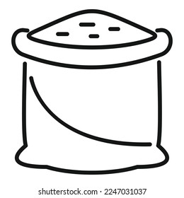 Canola grain sack icon outline vector. Seed plant. Flower mustard