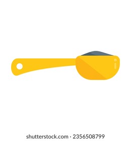 Canola grain spoon icon flat vector. Oil plant. Seed flower isolated