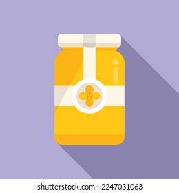 Canola jar icon flat vector. Plant flower. Rapa crop