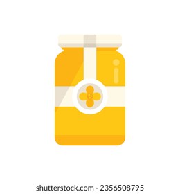 Canola jar icon flat vector. Plant flower. Rapa crop isolated