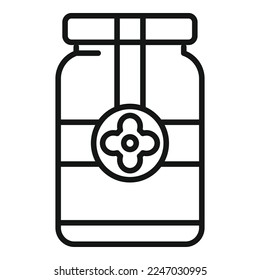 Canola jar icon outline vector. Plant flower. Rapa crop