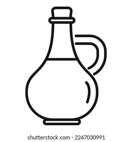 Canola oil glass bottle icon outline vector. Plant seed. Flower rape