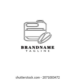 canola oil logo cartoon icon design cute black modern isolated vector illustration