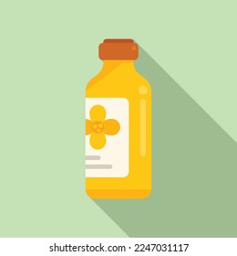 Canola oil shampoo icon flat vector. Flower plant. Sunflower field