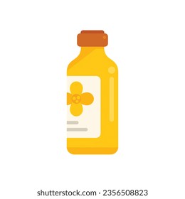 Canola oil shampoo icon flat vector. Flower plant. Sunflower field isolated