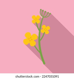 Canola plant icon flat vector. Oil flower. Mustard olive