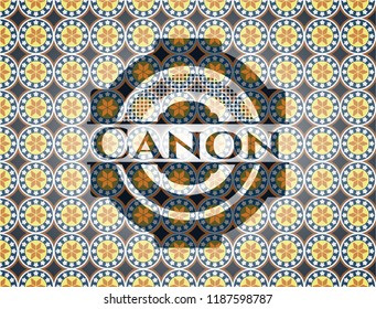 Canon arabesque emblem. arabic decoration.