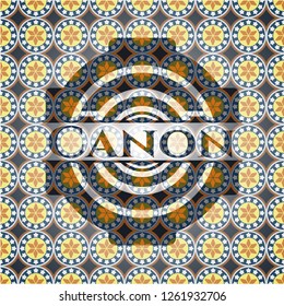 Canon arabesque emblem background. arabic decoration.