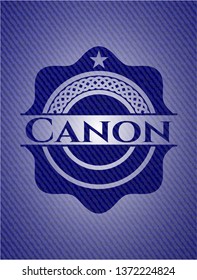 Canon badge with jean texture