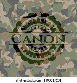 Canon camouflage emblem. Vector Illustration. Detailed.