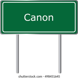 Canon , Georgia , road sign green vector illustration, road table, USA city