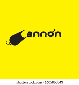 The canon logo with yellow background
