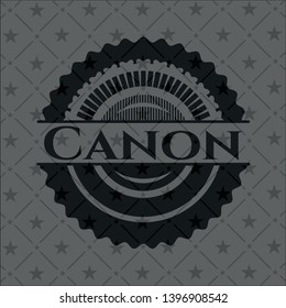 Canon realistic black emblem. Vector Illustration. Detailed.