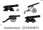 Canon set. Isolated canon on white background