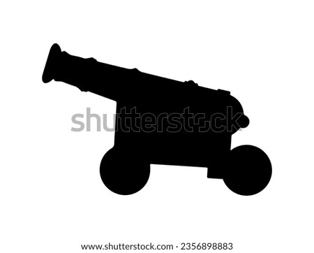 Canon silhouette vector art white background