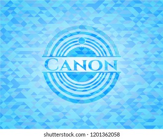 Canon sky blue emblem with mosaic background