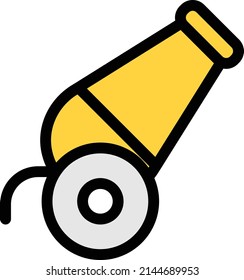 icono de línea de color del vector canon