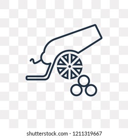 Canon vector outline icon isolated on transparent background, high quality linear Canon transparency concept can be used web and mobile