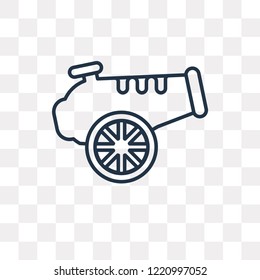Canon vector outline icon isolated on transparent background, high quality linear Canon transparency concept can be used web and mobile