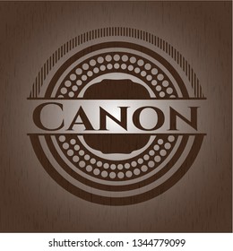 Canon vintage wooden emblem